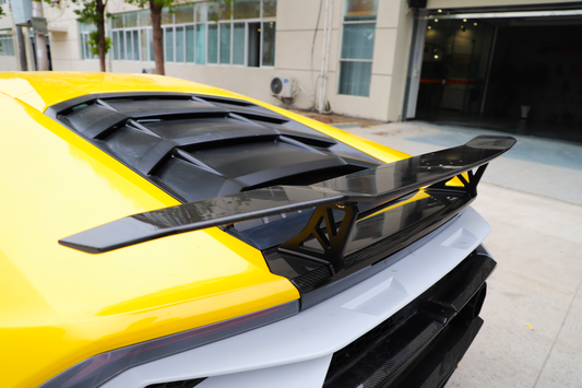 Lamborghini Huracan Tecnica Performante Evo LP610 LP580 2015 2016 2017 2018 2019 2020 2021 2022 2023 2024 with Aftermarket Parts - Man Style Rear Wing Dry Pre-preg Carbon Fiber from Aero Republic