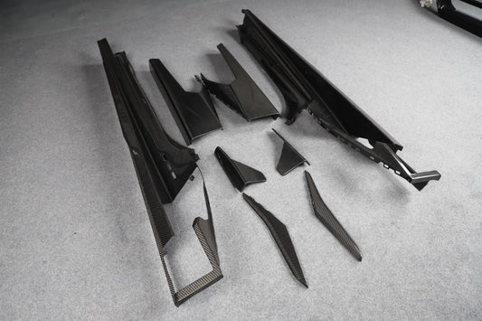 Lamborghini Huracan Tecnica Performante Evo LP610 LP580 2015 2016 2017 2018 2019 2020 2021 2022 2023 2024 with Aftermarket Parts - Man Style Side Skirts Dry Pre-preg Carbon Fiber from Aero Republic