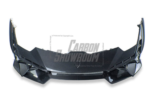 Lamborghini Huracan Tecnica Performante Evo LP610 LP580 2015 2016 2017 2018 2019 2020 2021 2022 2023 2024 with Aftermarket Parts - Tecnica Style Front Bumper Dry Pre-preg Carbon Fiber from Aero Republic