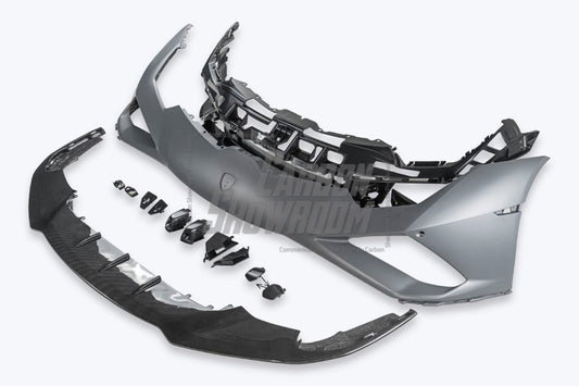 Lamborghini Huracan Tecnica Performante Evo LP610 LP580 2015 2016 2017 2018 2019 2020 2021 2022 2023 2024 with Aftermarket Parts - Evo Style Front Bumper Dry Pre-preg Carbon Fiber from Aero Republic