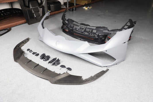 Lamborghini Huracan Tecnica Performante Evo LP610 LP580 2015 2016 2017 2018 2019 2020 2021 2022 2023 2024 with Aftermarket Parts - Evo Style Front Bumper Dry Pre-preg Carbon Fiber from Aero Republic