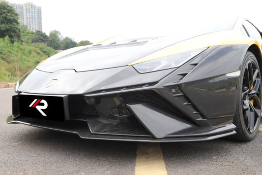 Aero Republic Tecnica Style Front Bumper for Lamborghini Huracan Tecnica Performante Evo LP610 LP580 2015-2024 Dry Pre-preg Carbon Fiber