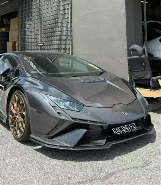 Lamborghini Huracan Tecnica Performante Evo LP610 LP580 2015 2016 2017 2018 2019 2020 2021 2022 2023 2024 with Aftermarket Parts - Tecnica Style Hood Dry Pre-preg Carbon Fiber from Aero Republic