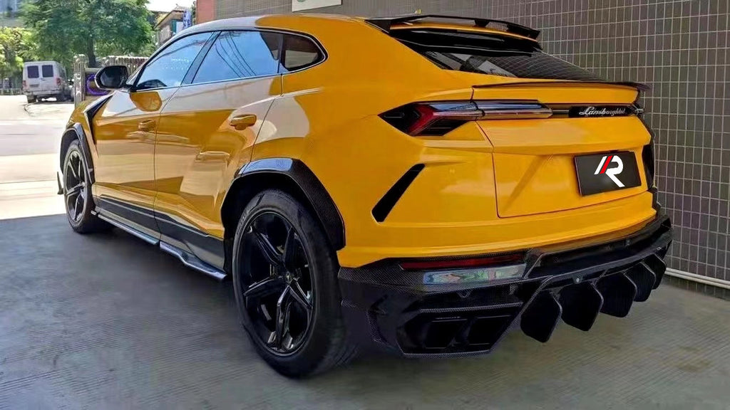 Lamborghini Urus Base S Performante 2019 2020 2021 2022 2023 2024 with Aftermarket Parts - M Style Rear Diffuser & Tips Pre-preg Carbon Fiber / FRP from Aero Republic