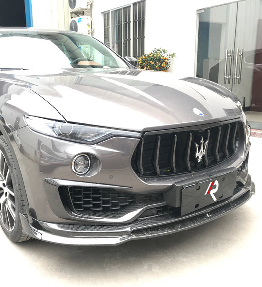 Maserati Levante Base Lusso GranLusso GT GTS Modena (For Base Bumper Only) 2017 2018 2019 2020 2021 2022 2023 2024 with Aftermarket Parts - Front Lip Pre-preg Carbon Fiber / FRP from Aero Republic