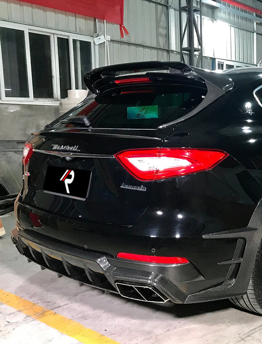 Maserati Levante Base Lusso GranLusso GranSport GT Ultima GTS Modena Tributo Trofeo 2017 2018 2019 2020 2021 2022 2023 2024 with Aftermarket Parts - Rear Lip Spoiler Pre-preg Carbon Fiber / FRP from Aero Republic