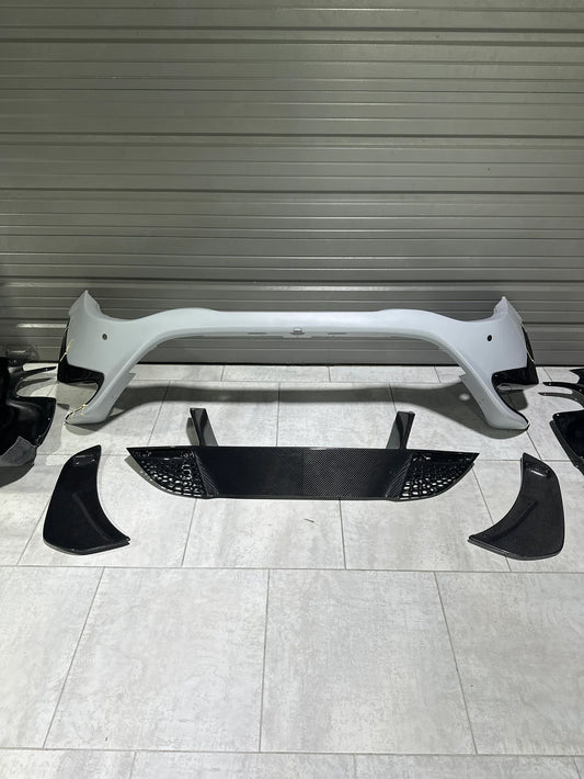 McLaren 720S 2018 2019 2020 2021 2022 2023 with Aftermarket Parts - 765LT Rear Bumper Set Conversion Kit Pre-preg Carbon Fiber / FRP from Aero Republic