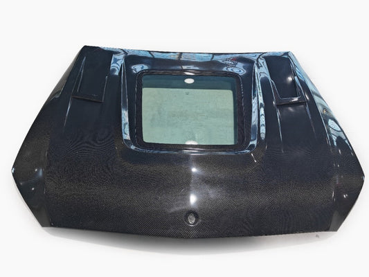 Mercedes Benz 63/C63S AMG W205 with Aftermarket Parts - IMP Style Transparent Tempered Glass Window Hood Carbon Fiber from Aero Republic