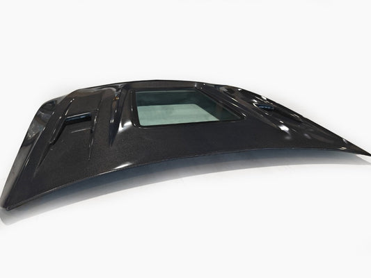 Mercedes Benz 63/C63S AMG W205 with Aftermarket Parts - IMP Style Transparent Tempered Glass Window Hood Carbon Fiber from Aero Republic