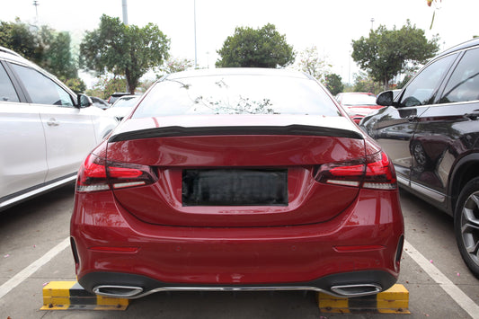 Mercedes Benz A-Class V177 W177 A45 A220 A250e A200 Sedan 2019-ON with Aftermarket Parts - X Style Rear Lip Spoiler Carbon Fiber from Aero Republic