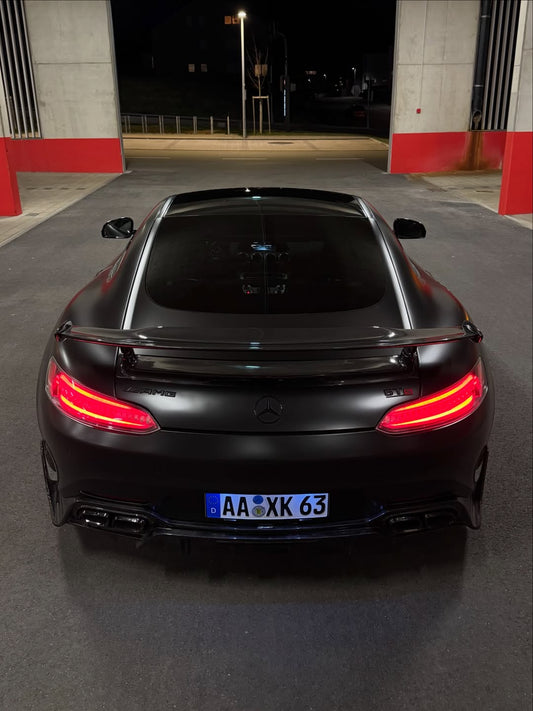 Mercedes Benz AMG GT GTS GTC C190 2016 2017 2018 2019 2020 2021 with Aftermarket Parts - GTR Style Rear Wing Carbon Fiber from Aero Republic
