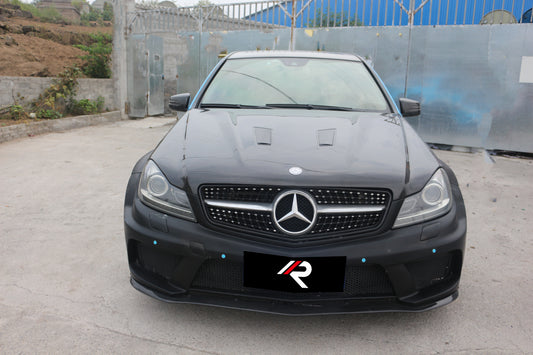 Mercedes Benz C-Class C250 Luxury Sport W204 2012 2013 2014 with Aftermarket Parts - Black Series Conversion Style Hood Carbon Fiber / FRP from Aero Republic