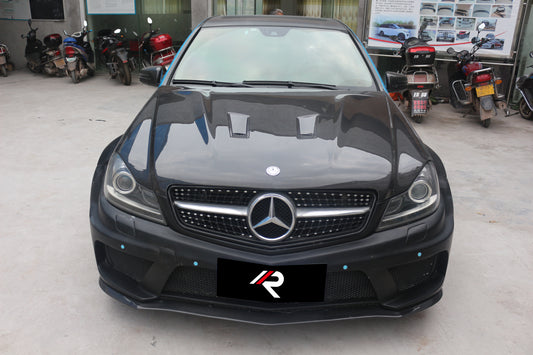 Mercedes Benz C-Class C300 C280 W204 2007 2008 2009 2010 2011 with Aftermarket Parts - Black Series Conversion Style Hood Carbon Fiber / FRP from Aero Republic