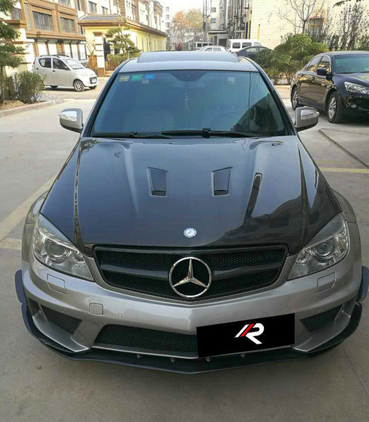Mercedes Benz C-Class C300 C280 W204 2007 2008 2009 2010 2011 with Aftermarket Parts - Black Series Conversion Style Hood Carbon Fiber / FRP from Aero Republic