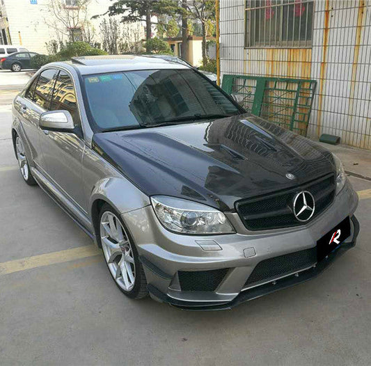 Mercedes Benz C-Class C300 C280 W204 2007 2008 2009 2010 2011 with Aftermarket Parts - Black Series Conversion Style Full Body Kit Carbon Fiber / FRP from Aero Republic