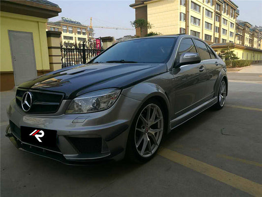 Mercedes Benz C-Class C300 C280 W204 2007 2008 2009 2010 2011 with Aftermarket Parts - Black Series Conversion Style Hood Carbon Fiber / FRP from Aero Republic