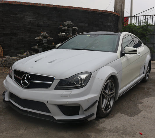 Mercedes Benz C-Class C63 AMG C204 2012 2013 2014 with Aftermarket Parts - Black Series Conversion Style Full Body Kit Carbon Fiber / FRP from Aero Republic