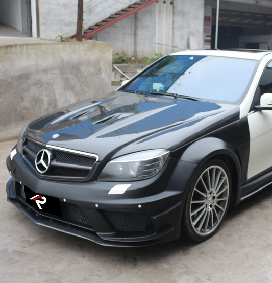 Mercedes Benz W204 C63 AMG 2008 2009 2010 2011 with Aftermarket Parts - Black Series Conversion Style Full Body Kit Carbon Fiber / FRP from Aero Republic