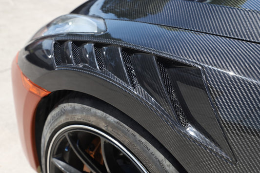 Nissan GTR R35 EBA 2008 2009 2010 2011 2012 2013 2014 2015 2016 2017 2018 2019 2020 2021 2022 2023 2024 with Aftermarket Parts - Nismo Style Front Fenders Dry Pre-preg Carbon Fiber from Aero Republic