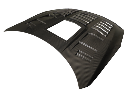 Nissan GTR R35 CBA DBA 2008 2009 2010 2011 2012 2013 2014 2015 2016 (for installation on 2017-2024 vehicles, 2008-2016 front bumper is recommended) with Aftermarket Parts - IMP Style Hood Dry Pre-preg Carbon Fiber from Aero Republic