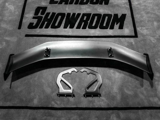 Porsche 981 Cayman (Base / S / GTS) 2012 2013 2014 2015 2016 & 718 982 Cayman (Base / T / S / GTS) 2017-ON with Aftermarket Parts - GT4RS Style Rear Wing Dry Pre-preg Carbon Fiber from Dupont Tech