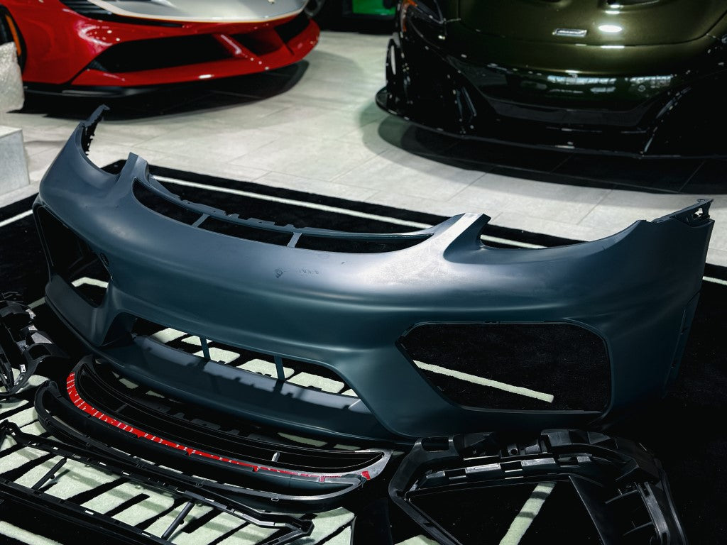 Porsche 718 Boxster & Cayman Base S T GTS with Aftermarket Parts - GT4RS Style PP Front Bumper from Aero Republic
