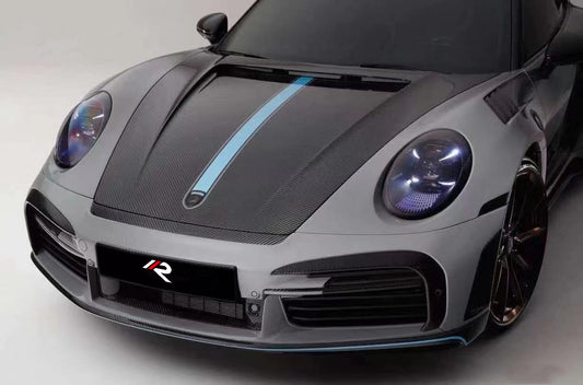 Porsche 911 992.1 Carerra Base/S/T/4/4S/Targa 4/ Targa 4S/GTS/GT3/Turbo/Turbo S 2020 2021 2022 2023 2024 & 911 992.2 Carerra Base/S/T/4/4S/Targa 4/ Targa 4S/GTS/Turbo/Turbo S 2025-ON with Aftermarket Parts - TC Sting GTR Style Hood Carbon Fiber from Aero Republic