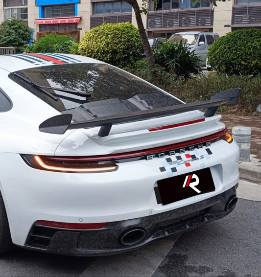 Porsche 911 992.1 Carerra Base/S/T/4/4S/Targa 4/ Targa 4S/GTS 2020 2021 2022 2023 2024 with Aftermarket Parts - TC Sting GTR Style Rear Spoiler Wing & Rear Spoiler Deck Lid Carbon Fiber from Aero Republic