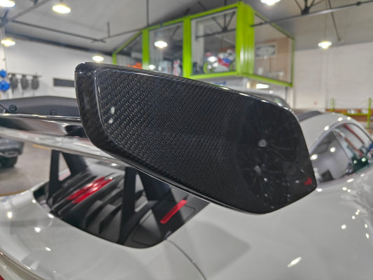 Porsche 911 992.1 GT3RS 2023 2024 2025 with Aftermarket Parts - Rear Wing End Plate Carbon Fiber from Aero Republic