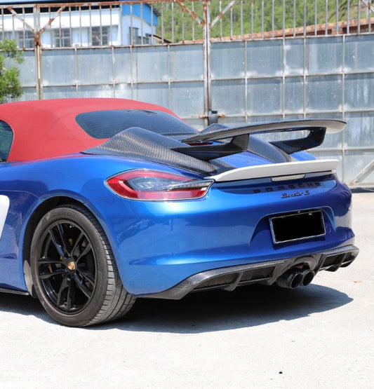 Aero Republic Tonneau Cover and Rear Wing for Porsche 981 Boxster Base / S / GTS 2012-2016 Carbon Fiber