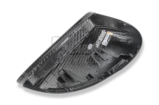 Porsche Macan 95B.1 Base/S/GTS/Sport Edition/Turbo 2015 2016 2017 2018 & 95B.2 Base/S/GTS/Turbo 2019 2020 2021 with Aftermarket Parts - OE Style / without & equipped with blind assist Replacement Mirror Caps Carbon Fiber from Aero Republic