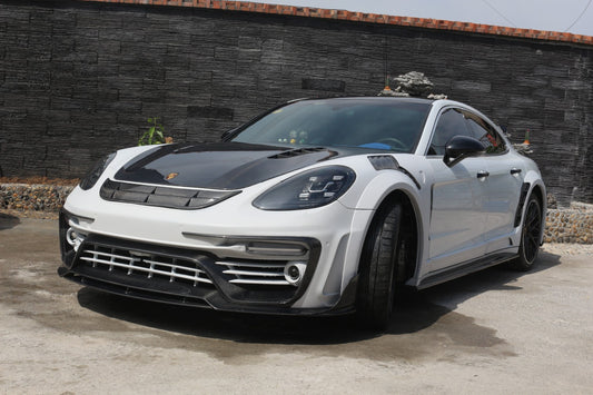 Porsche Panamera 971 971.1 Base/4/4S/GTS/Turbo/Turbo S 2017 2018 2019 2020 & Panamera 971 971.2 Base/4/4S/GTS/Turbo/Turbo S 2021 2022 2023 with Aftermarket Parts - MSRY Style Front Bumper Carbon Fiber from Aero Republic