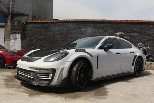 Porsche Panamera 971 971.1 Base/4/4S/GTS/Turbo/Turbo S 2017 2018 2019 2020 & Panamera 971 971.2 Base/4/4S/GTS/Turbo/Turbo S 2021 2022 2023 with Aftermarket Parts - MSRY Style Front Bumper Carbon Fiber from Aero Republic