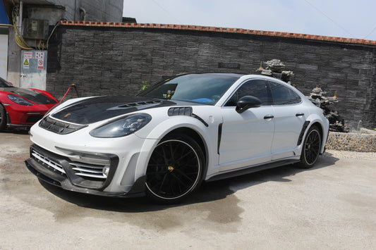 Porsche Panamera 971 971.1 Base/4/4S/GTS/Turbo/Turbo S 2017 2018 2019 2020 & Panamera 971 971.2 Base/4/4S/GTS/Turbo/Turbo S 2021 2022 2023 with Aftermarket Parts - MSRY Style Front Bumper Carbon Fiber from Aero Republic