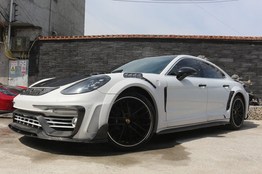 Porsche Panamera 971 971.1 Base/4/4S/GTS/Turbo/Turbo S 2017 2018 2019 2020 & Panamera 971 971.2 Base/4/4S/GTS/Turbo/Turbo S 2021 2022 2023 with Aftermarket Parts - MSRY Style Front Bumper Carbon Fiber from Aero Republic