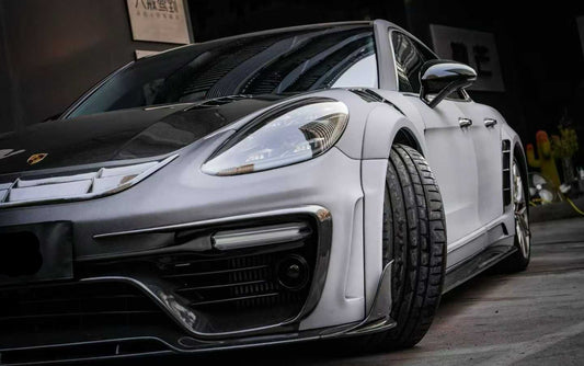 Porsche Panamera 971 971.1 Base/4/4S/GTS/Turbo/Turbo S 2017 2018 2019 2020 & Panamera 971 971.2 Base/4/4S/GTS/Turbo/Turbo S 2021 2022 2023 with Aftermarket Parts - MSRY Style Front Bumper Carbon Fiber from Aero Republic