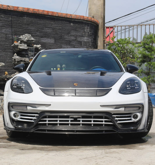 Porsche Panamera 971 971.1 Base/4/4S/GTS/Turbo/Turbo S 2017 2018 2019 2020 & Panamera 971 971.2 Base/4/4S/GTS/Turbo/Turbo S 2021 2022 2023 with Aftermarket Parts - MSRY Style Front Bumper Carbon Fiber from Aero Republic