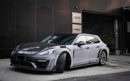 Porsche Panamera 971 971.1 Base/4/4S/GTS/Turbo/Turbo S 2017 2018 2019 2020 & Panamera 971 971.2 Base/4/4S/GTS/Turbo/Turbo S 2021 2022 2023 with Aftermarket Parts - MSRY Style Front Bumper Carbon Fiber from Aero Republic