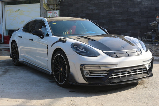 Porsche Panamera 971 971.1 Base/4/4S/GTS/Turbo/Turbo S 2017 2018 2019 2020 & Panamera 971 971.2 Base/4/4S/GTS/Turbo/Turbo S 2021 2022 2023 with Aftermarket Parts - MSRY Style Hood Bonnet Carbon Fiber from Aero Republic