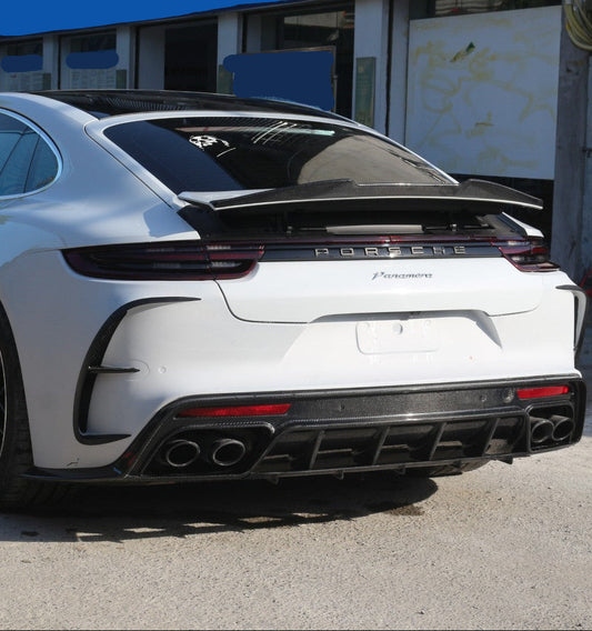 Porsche Panamera 9porsc71 971.1 Base/4/4S/GTS/Turbo/Turbo S 2017 2018 2019 2020 & Panamera 971 971.2 Base/4/4S/GTS/Turbo/Turbo S 2021 2022 2023 with Aftermarket Parts - MSRY Style Rear Bumper Carbon Fiber from Aero Republic