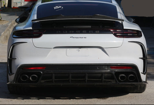 Porsche Panamera 9porsc71 971.1 Base/4/4S/GTS/Turbo/Turbo S 2017 2018 2019 2020 & Panamera 971 971.2 Base/4/4S/GTS/Turbo/Turbo S 2021 2022 2023 with Aftermarket Parts - MSRY Style Rear Bumper Carbon Fiber from Aero Republic