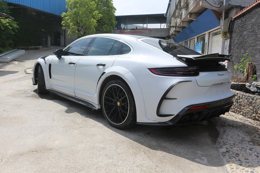 Porsche Panamera 971 971.1 Base/4/4S/GTS/Turbo/Turbo S 2017 2018 2019 2020 & Panamera 971 971.2 Base/4/4S/GTS/Turbo/Turbo S 2021 2022 2023 with Aftermarket Parts - MSRY Style Side Skirts Carbon Fiber from Aero Republic