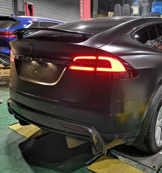 Model X P100D 100D 90D 75D 60D Performance Long Range Base 2016 2017 2018 2019 2020 2021 with Aftermarket Parts - RZ Style Rear Diffuser Carbon Fiber from Aero Republic