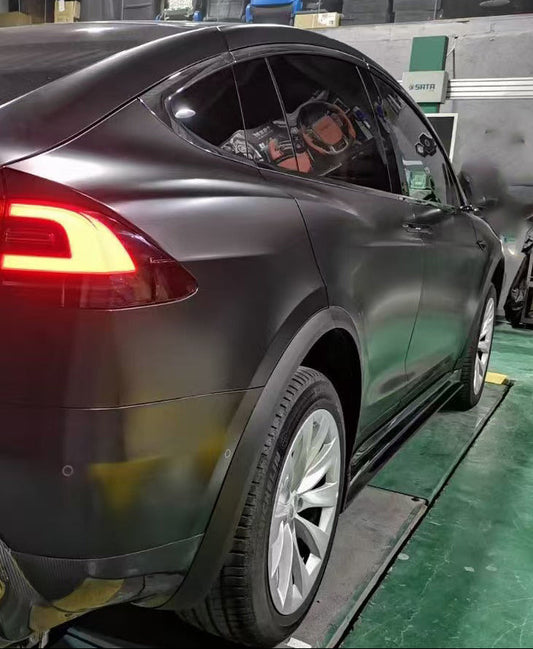 Tesla Model X P100D 100D 90D 75D 60D Performance Long Range Base 2016 2017 2018 2019 2020 2021 with Aftermarket Parts - RZ Style Side Skirts Carbon Fiber from Aero Republic