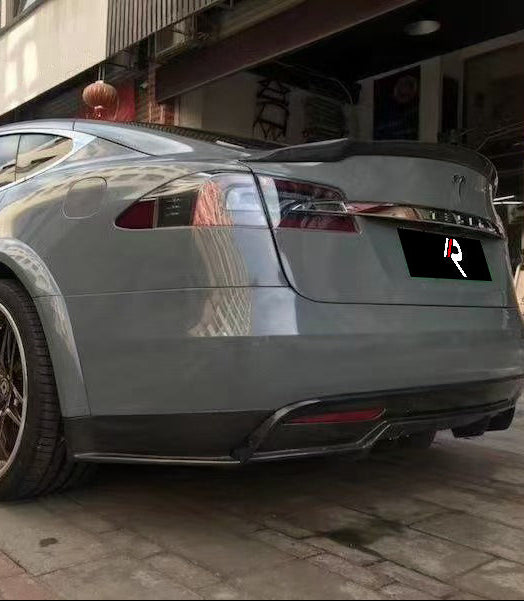 Tesla Model S 2nd Gen Late 2016-Early 2021 with Aftermarket Parts - Rear Canards Carbon Fiber from Aero Republic