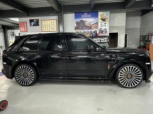 Rolls-Royce Cullinan 2019 2020 2021 2022 2023 2024 with Aftermarket Parts - M Style Side Skirts Dry Pre-preg Carbon Fiber from Aero Republic