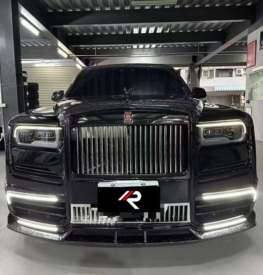 Your Rolls-Royce Cullinan 2019 2020 2021 2022 2023 2024 with Aftermarket Parts - M Style Front Bumper Vent Lighting Dry Pre-preg Carbon Fiber from Aero Republic