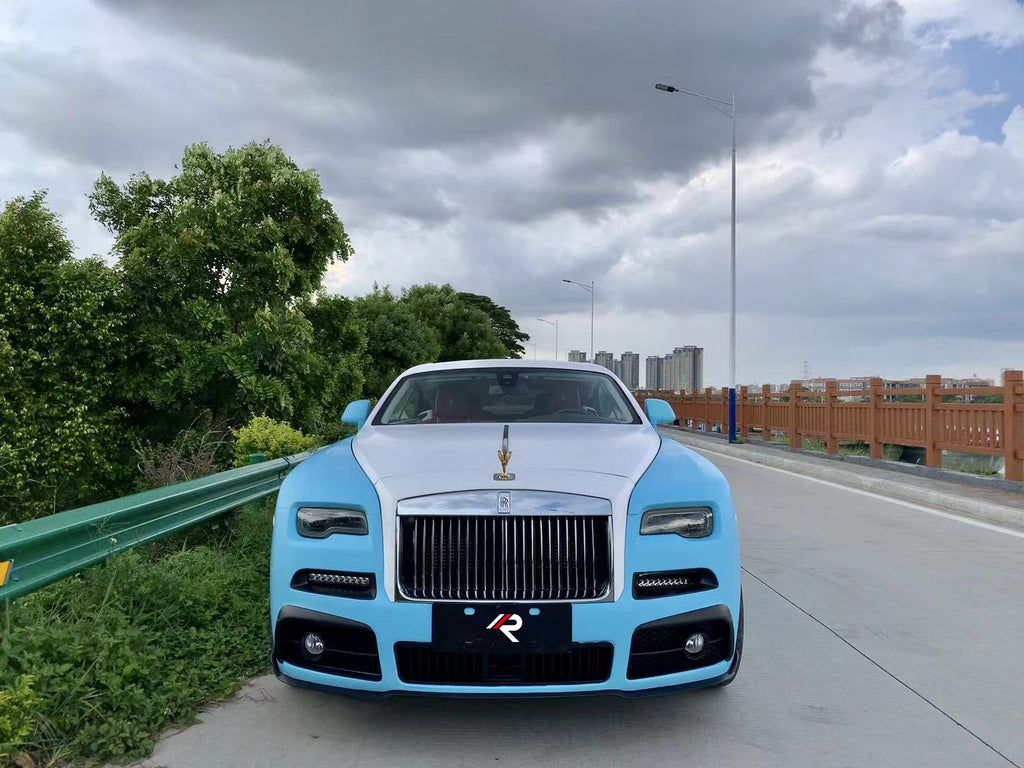 Rolls-Royce Wraith 2014 2015 2016 2017 2018 2019 2020 2021 & Dawn 2016 2017 2018 2019 2020 2021 with Aftermarket Parts - M Style Front Bumper Pre-preg Carbon Fiber / FRP from Aero Republic