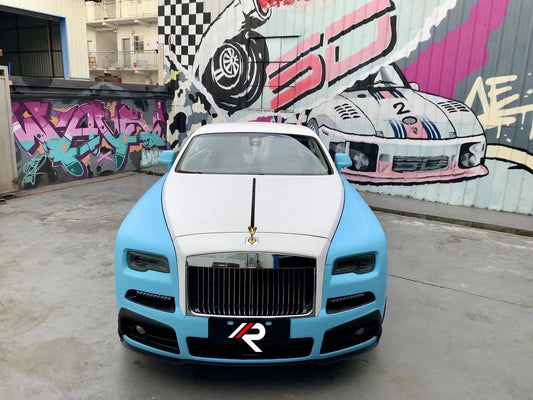 Rolls-Royce Wraith 2014 2015 2016 2017 2018 2019 2020 2021 & Dawn 2016 2017 2018 2019 2020 2021 with Aftermarket Parts - M Style Front Bumper Pre-preg Carbon Fiber / FRP from Aero Republic