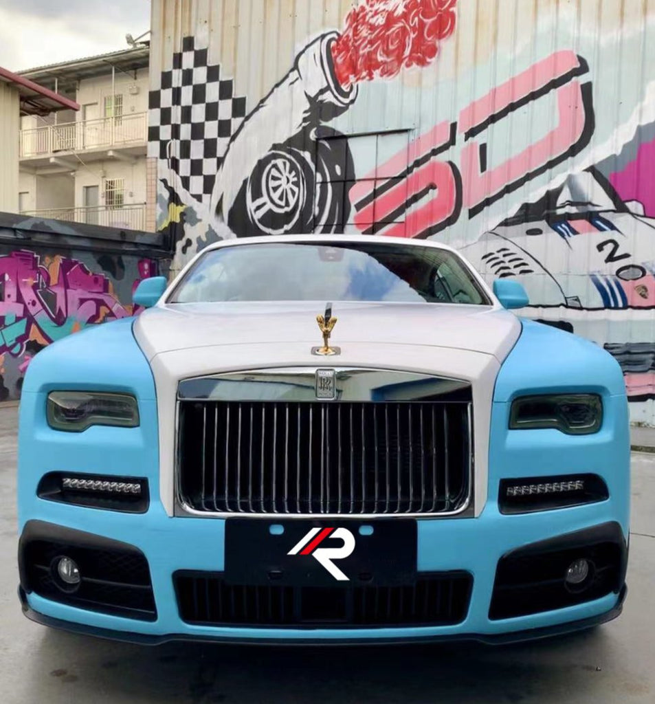 Rolls-Royce Wraith 2014 2015 2016 2017 2018 2019 2020 2021 & Dawn 2016 2017 2018 2019 2020 2021 with Aftermarket Parts - M Style Front Bumper Pre-preg Carbon Fiber / FRP from Aero Republic